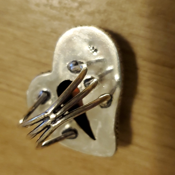 New Heart Shaped Mosaic Jasper 925 Silver Ring. - Picture 10 of 10